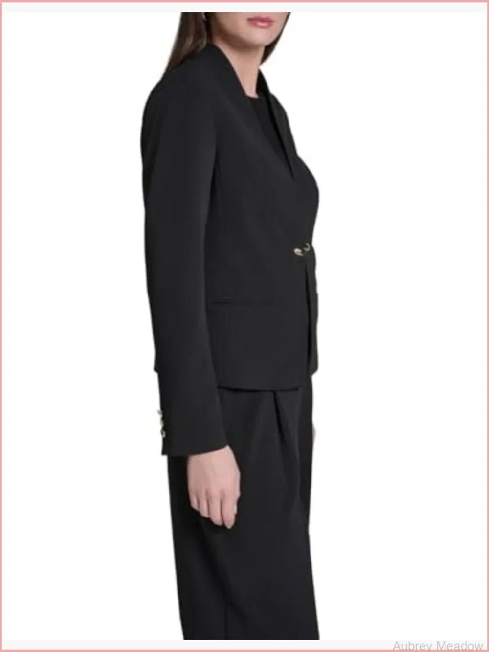 Woven Blazer, Long Sleeve, Hook and Eye Closure, Dry Clean Only